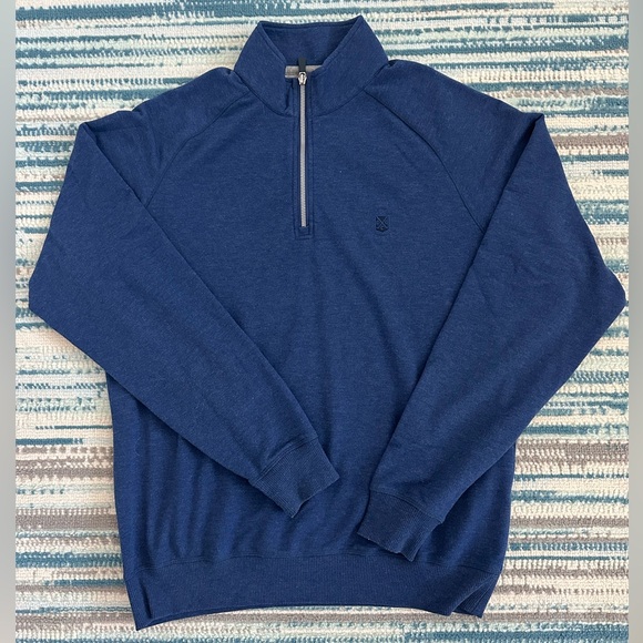 Fairway & Greene Blue Half-Zip Golf Sweater - Picture 1 of 3
